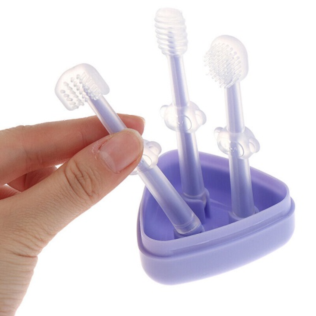 Baby Teeth Oral Care Silicone Toothbrush Set